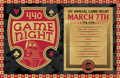 Game Night Poster brand and identity branding cards design firefighter gambling games graphic design