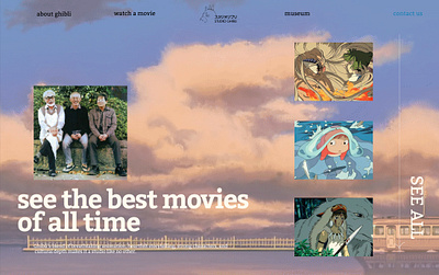 GHIBLI WEBSITE aesthetic cute design ghibli ui