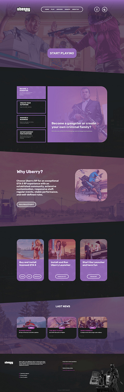 Uberry RP graphic design gta5 ui web design websites