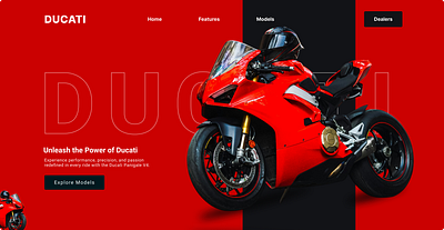 Hero Section for Ducati branding figma productdesign ui webdesign wordpress