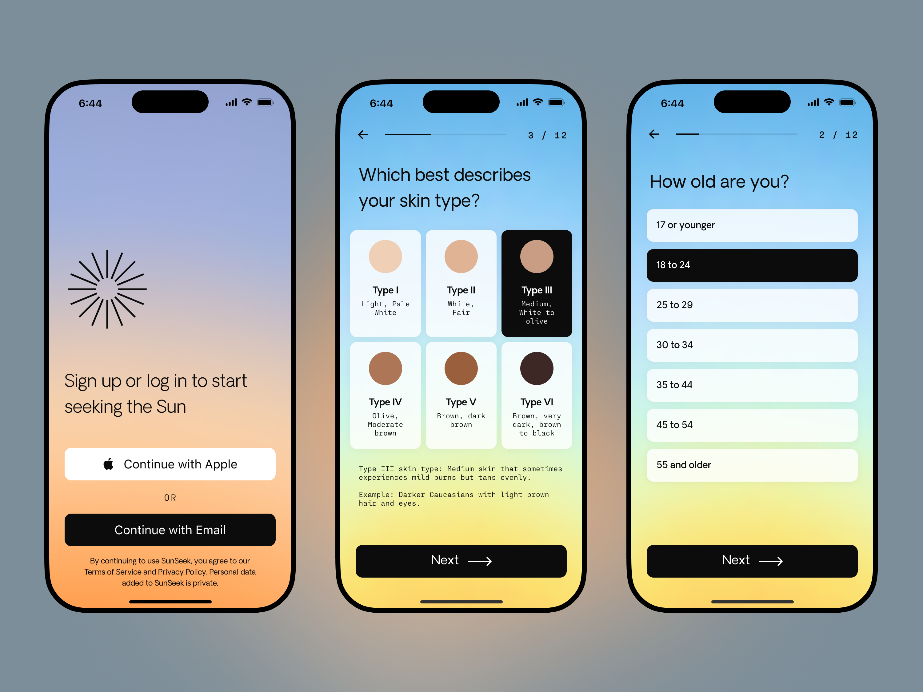 Example of Onboarding Flow for SunSeek: Streamlined User Journey for Health