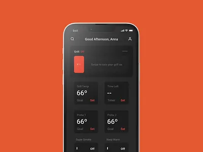 Traeger Grills - Fire up a world of culinary adventure connection cooking cooking classes dashboard fire grilling grills interaction design ixd meat probe temperature traeger turn on ui design