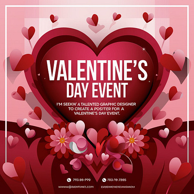 Romantic Valentine's Day Event Poster Design branding graphic design