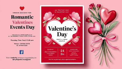 Romantic Valentine's Day Event Poster Design branding graphic design logo