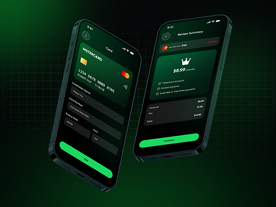 Spotify Music Mobile App app design app ui card credit card dark theme mobile app mobile app design mobile ui music app music distribution payment payment options premium pricing pricing card rapchat spotify subscribe transaction