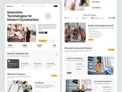 Constructions Website UIUX Design design interface product service startup ui ux web website