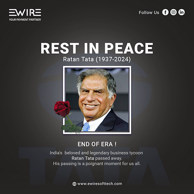 Rip Poster Design | Ratan Tata creatives design flyer graphic design illustration poster poster design ratan tata rip rip poster rip poster design social media poster tata