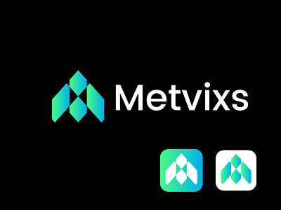 Metvixs logo design agency logo app icon branding corporate logo creative logo gradient logo letter logo logo logo brand logo design logo mark m letter logo m logo modern corporate brand modern m travel agency logo travel logo