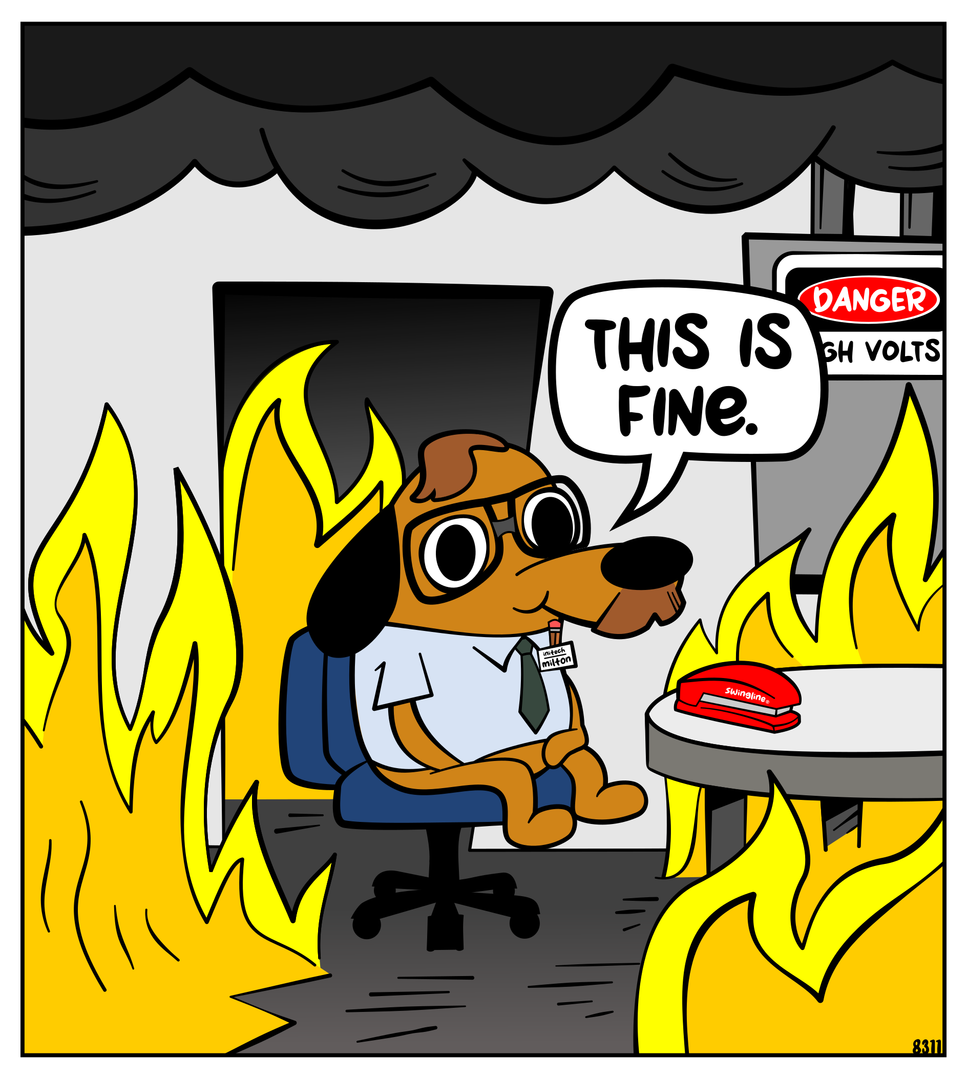 Office Space "This Is Fine" Remix illustration meme office space