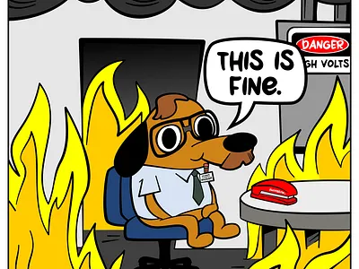 Office Space "This Is Fine" Remix illustration meme office space