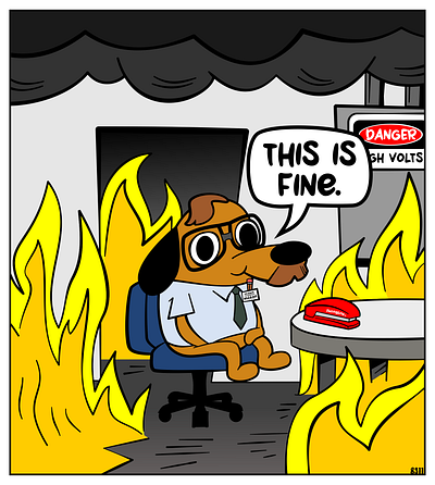 Office Space "This Is Fine" Remix illustration meme office space