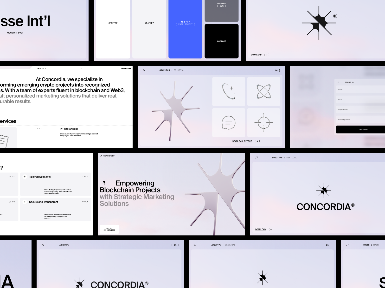 Concordia® | Logo, Brand Identity, Website 3d website agency animation branding chrome 3d clean crypto design gradient marketing metaverse ui ui ux ux web web3 webdesign website