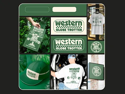 Western Globe Trotter Mascot Branding adobe graphic design green illustration illustrator mascot photoshop retro typography vector