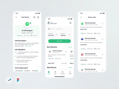 HR & Recruitment Mobile App app apply job choose hire clean design design get applicant get hired hr hr recruitment job job finder job market job post job provider job reach job search remote job ui ui design uiuxdesign