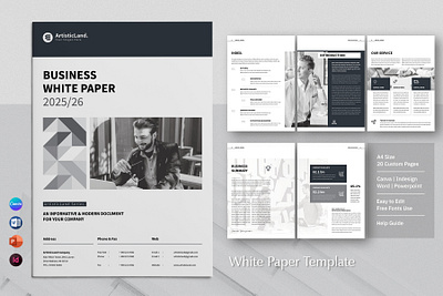 White Paper | Canva, Word, PPTX, InD branding canva template graphic design