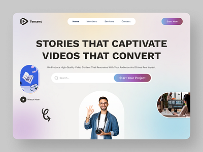 Tencent Landing Page Design for Video Production Agency apartement app architecture booking branding design estate graphic design illustration landing landing page logo ui video video production visual website