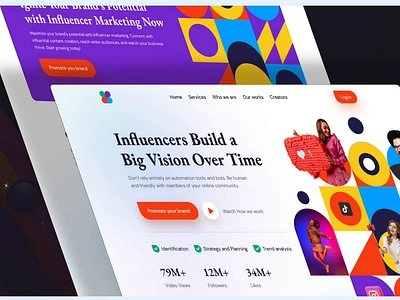 Influencer Marketing Landing Page Design apartement app architecture brand design branding design estate graphic design illustration influencer landing landing page logo marketing ui web design website website design