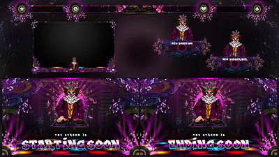 DJ-themed Clown Stream Pack design graphic design illustration logo mascot logo stream pack streaming twitch