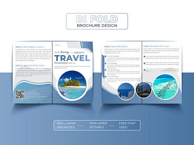 Creative Travel Bifold Brochure Design Template bifold bifold brochure brochure brochure design brochure template business creative creative brochure holiday marketing print print design promotion template tour tourism travel travel agency travel brochure vacation