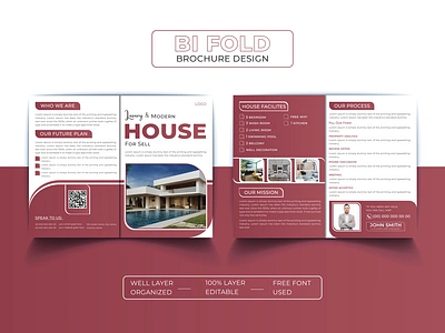 Modern Real Estate Bifold Brochure Design Template a4 a4 brochure bifold bifold brochure brochure brochure design brochure template business corporate house sale marketing modern modern brochure print design professional property real estate real estate brochure realtor template