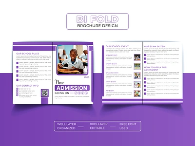 Professional School Admission Bifold Brochure Design Template a4 a4 brochure admission admission brochure bifold bifold brochure brochure brochure design brochure template business class kids marketing print design professional professional brochure school school brochure student template