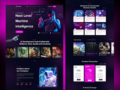 Ai futuristic modern landing page website design ai design artificial intelligence blockchain ai data ai design e commerce futuristic design interface landing page product services technology ui design ui ux ux web web design web3 web3 design website