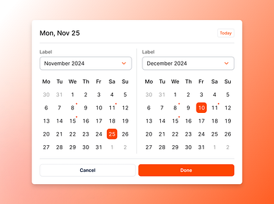 Calendar Modal UI calendar calendar ui calendar ui design design resource figma figma component ui ui design ux ux design