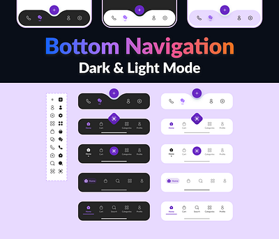 App Bottom Navigation animation app navigation bar bottom navigation branding design graphic design logo ui