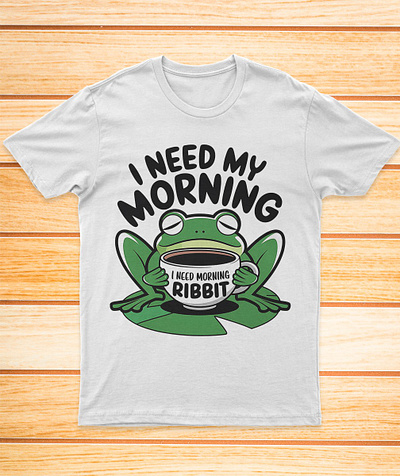 ✨I Need My Morning Ribbit🐸 animaltshirt branding custom t shirt ecofrog etsy etsysellers etsyshop frog frogapparel frogart frogfashion frogmemes frogshirt frogtoads funnyfrog graphic design illustration logo positivequotes vector