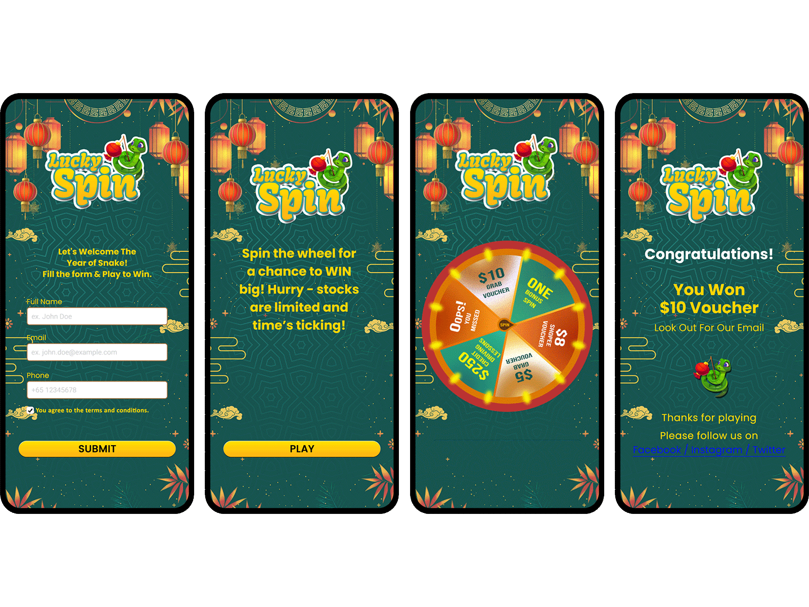 Spin and Win - CNY Campaign cny marketing design spin spin win design spin win system spin the wheel system vouchermatic wheel of fortune system