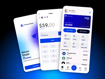 Pioneer Banking Application bank banking finance fintech fintechapp ui