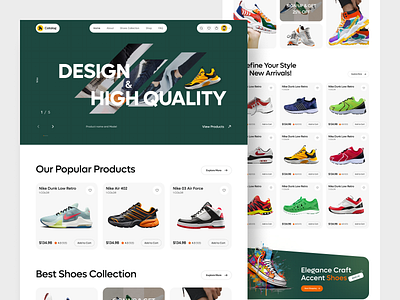 Shoes E-commerce Website Design design e commerce e commerce landing page e commerce web design e commerce website figma uiux landing page design online shopping website shoes website design shopping ui website design website designer