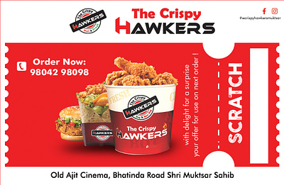 "Unlock Deliciousness with Every Scratch – The Crispy Hawkers branding design graphic design typography