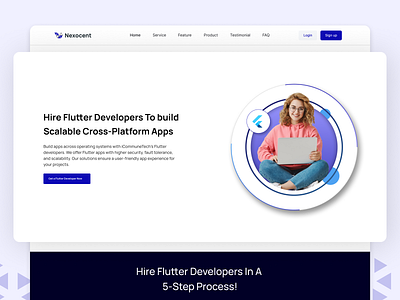 Graphic Section for Hiring Flutter Developers design graphic design typography ui uiux website website design