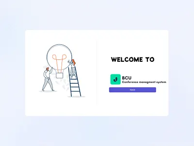 Welcome Page Conference Management System animation branding graphic design ui