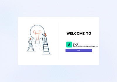 Welcome Page Conference Management System animation branding graphic design ui