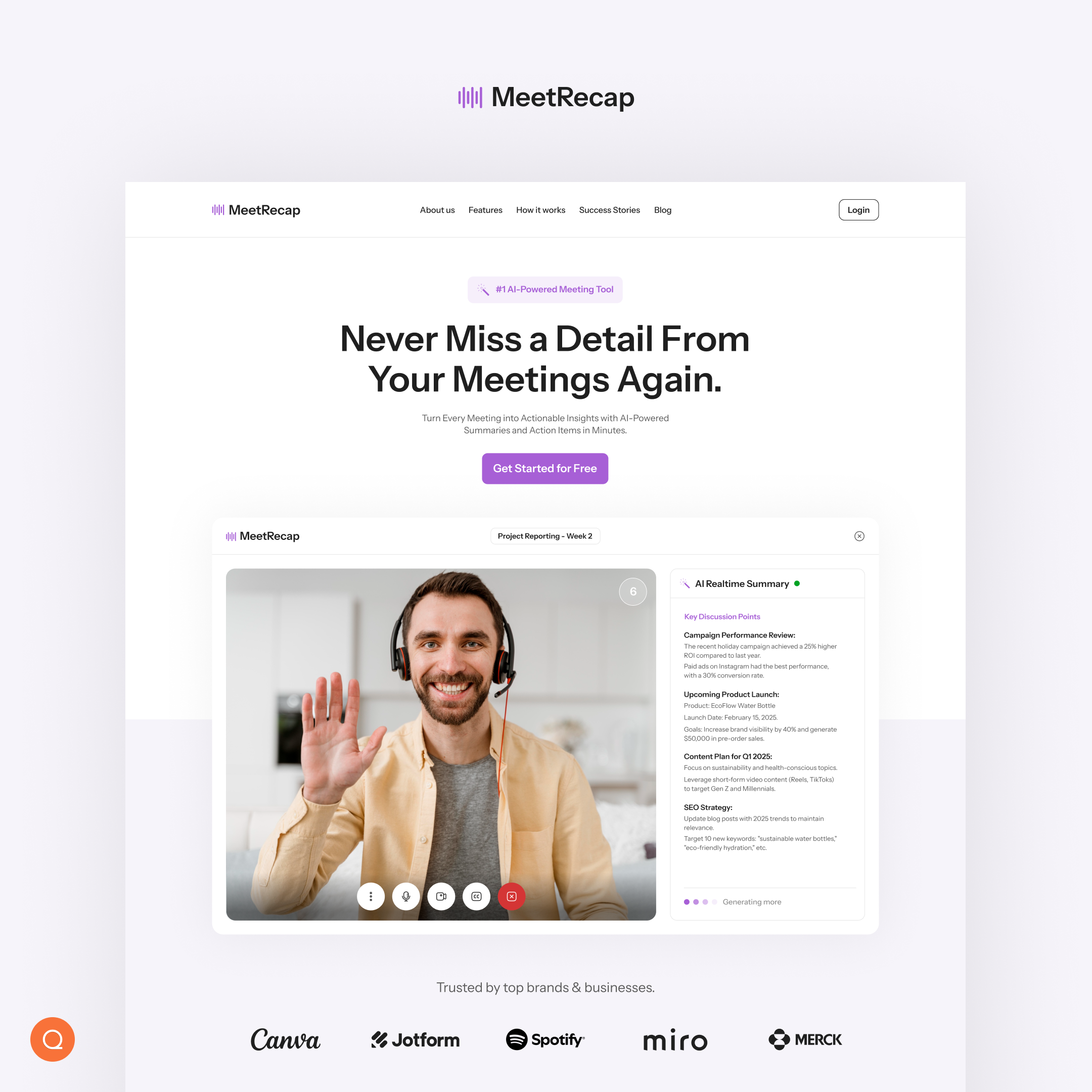Example of High Converting Landing Page.