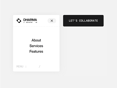 Dharma | Website Menu animation header interaction menu menu animation menu design menu hover nav navigation ui ui element ui ux ux webdesign website website element website menu