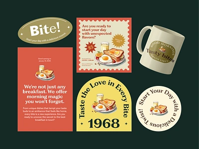 Breakfast place promotion - Exploration branding breakfast breakfast promo daily editorial design exploration feed graphic design social media sticker design typography