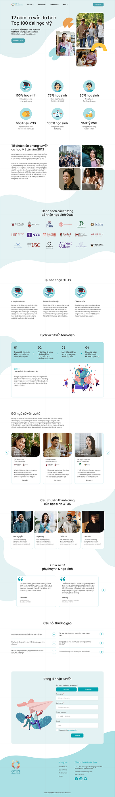 OTUS Education | Homepage Demo education ui web design