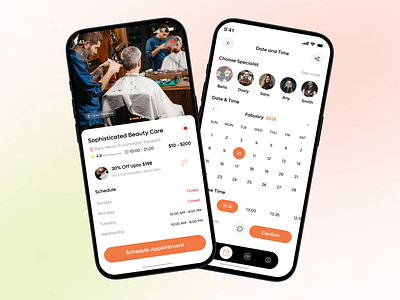 Barber and salon Booking mobile App app app design appoinment app barber shop beauty app booking app design hair cut hair salon home service app ios app man style mobile app salon app salon booking shedule spa app ui ux wellness app