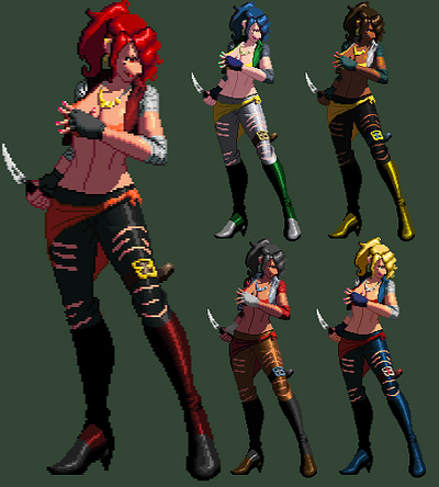 Giselle character creation character design digital art fighting game graphic design illustration kof kof style pixel art snake team