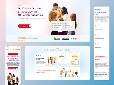 Landing Page- Health Insurance landing page minimal design responsive design website