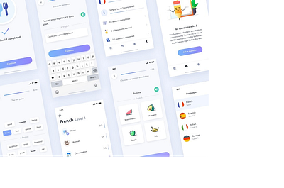 Language Learning App: Engaging Interface for Fun and Effective animation branding ui
