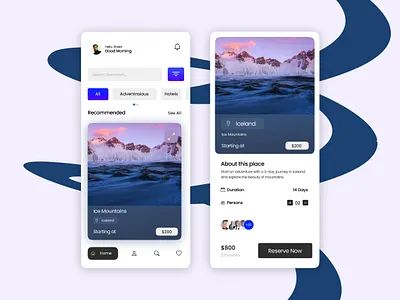 BookNow mobile app design
