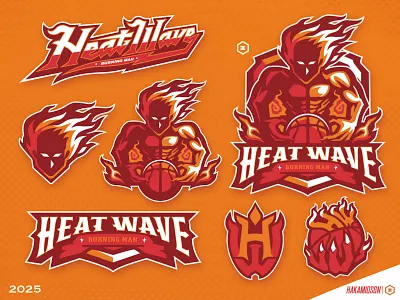 HEAT WAVE BURNING MAN MASCOT LOGO academylogo baseball baseballogo basketball basketballlogo branding brandinglogo design gaming illustration logo mascot nbalogonba2klogo nfllogo nhllogo picleballoho sport sportlogo
