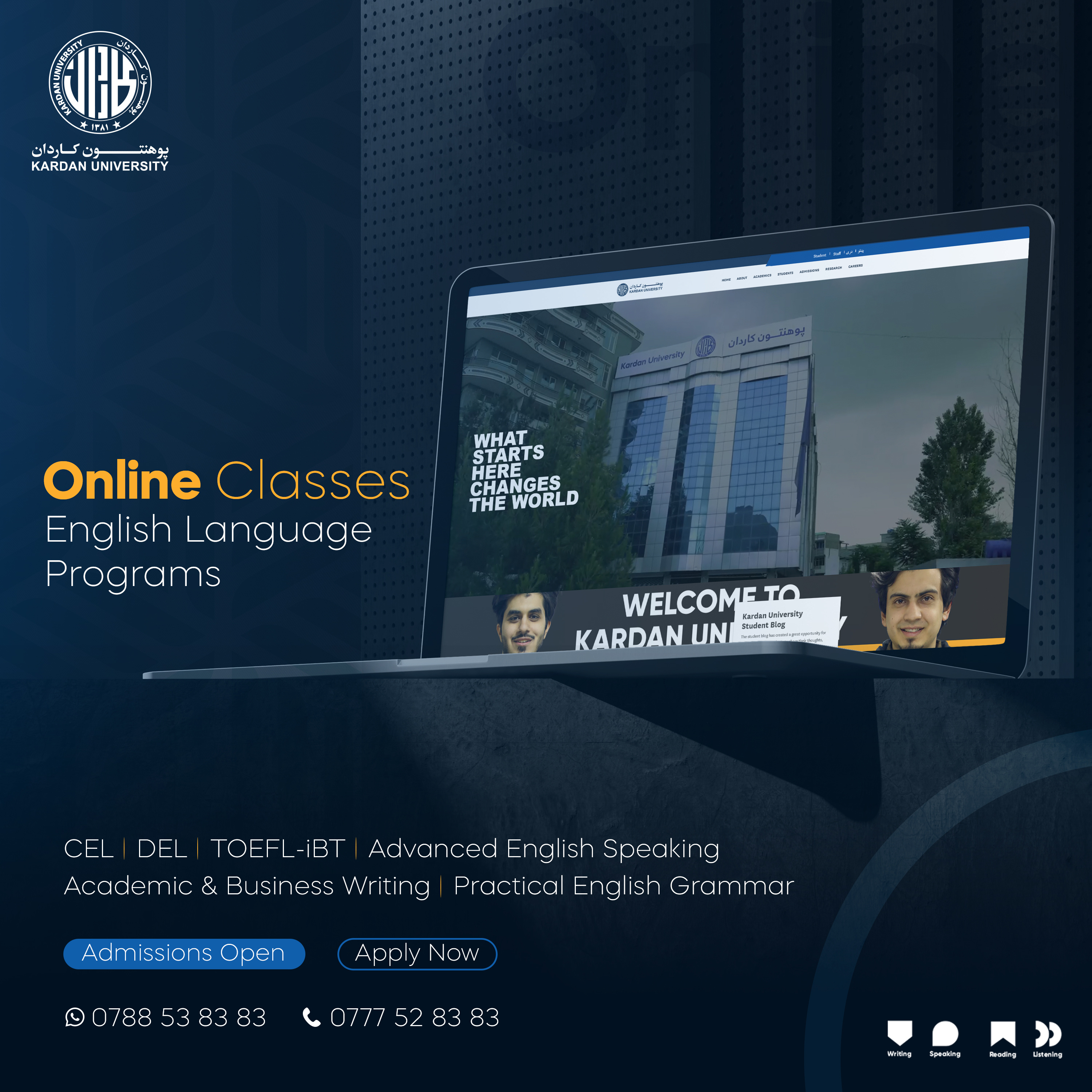 Online Classes banner branding design graphic design kardan mockup online classes