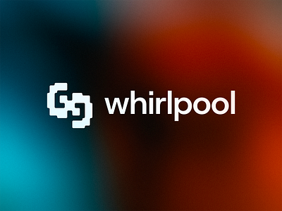 Whirlpool – Logo Design blue branding design flat gradient logo mesh minimal minimalism mix orange pixel space vortex whirlpool