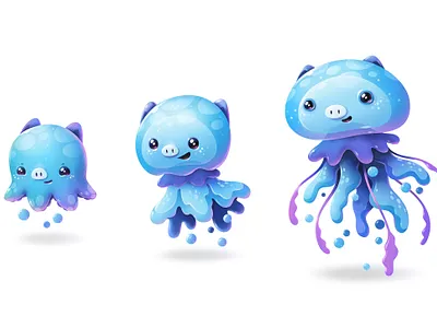 JellyPig transformation abstract cartoon character concept design illustration zutto