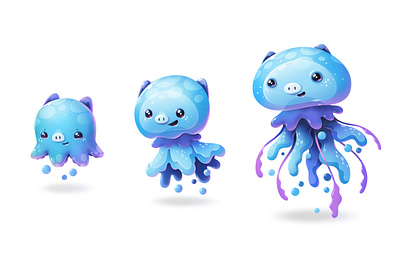 JellyPig transformation abstract cartoon character concept design illustration zutto